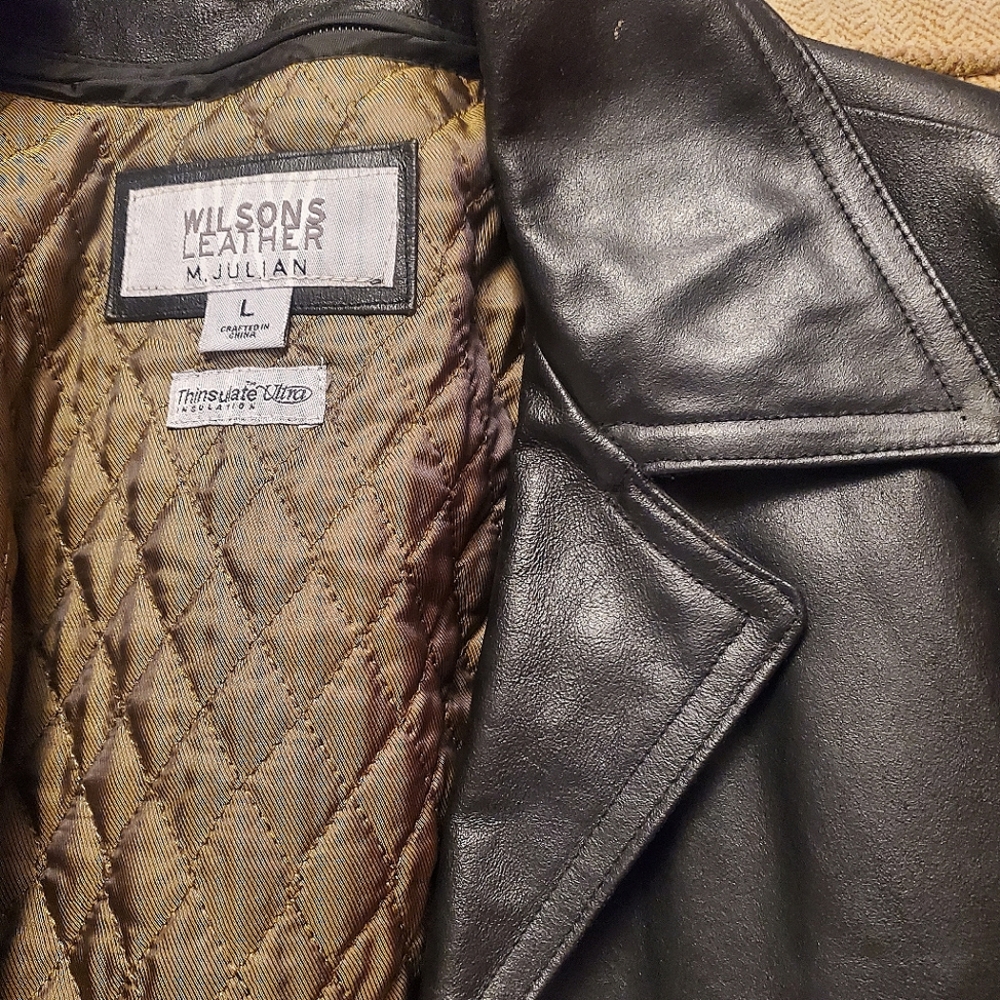 Wilson's Vintage Leather Button Up Jacket Men's XL